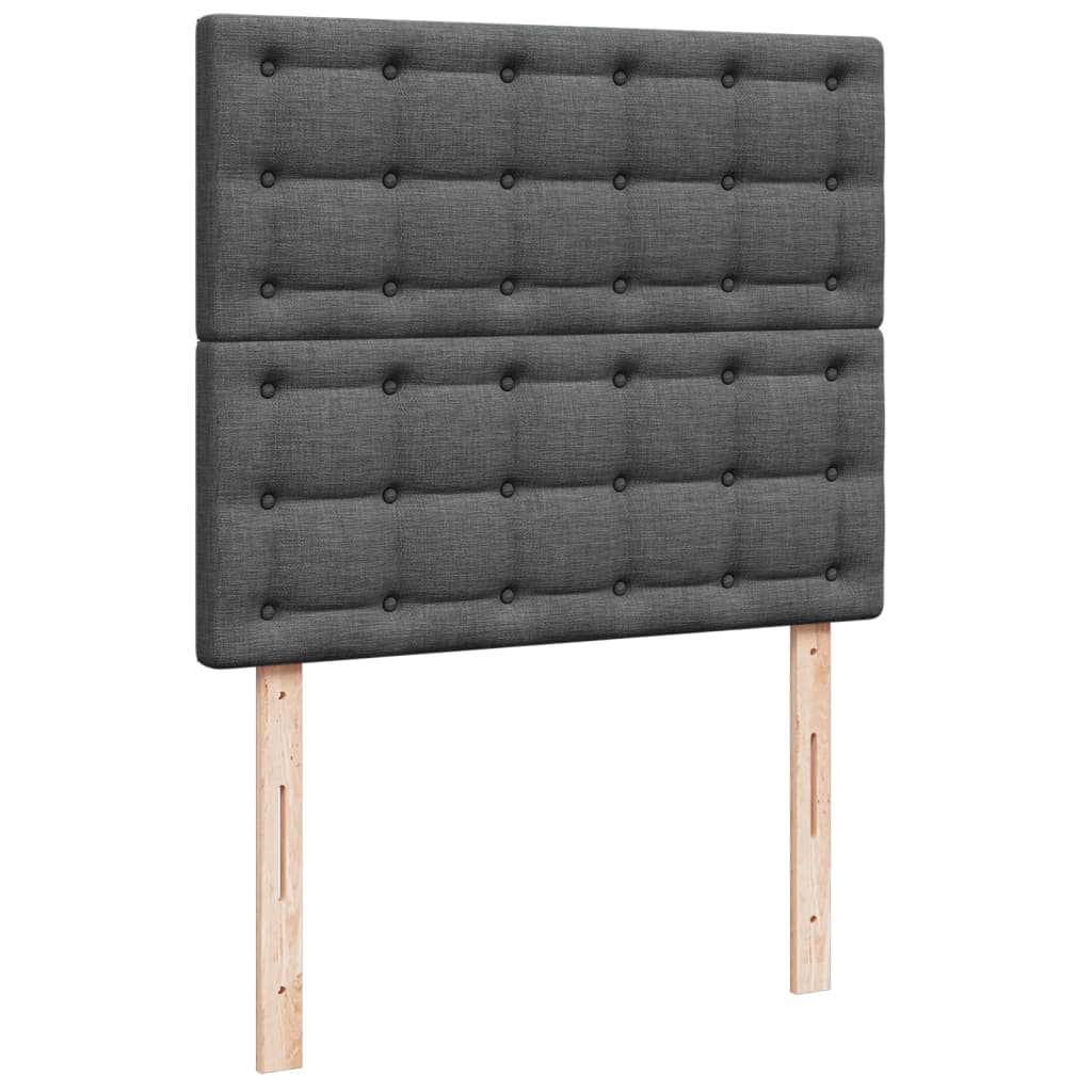 Lit à sommier tapissier avec matelas en tissu gris foncé 120x190 cm