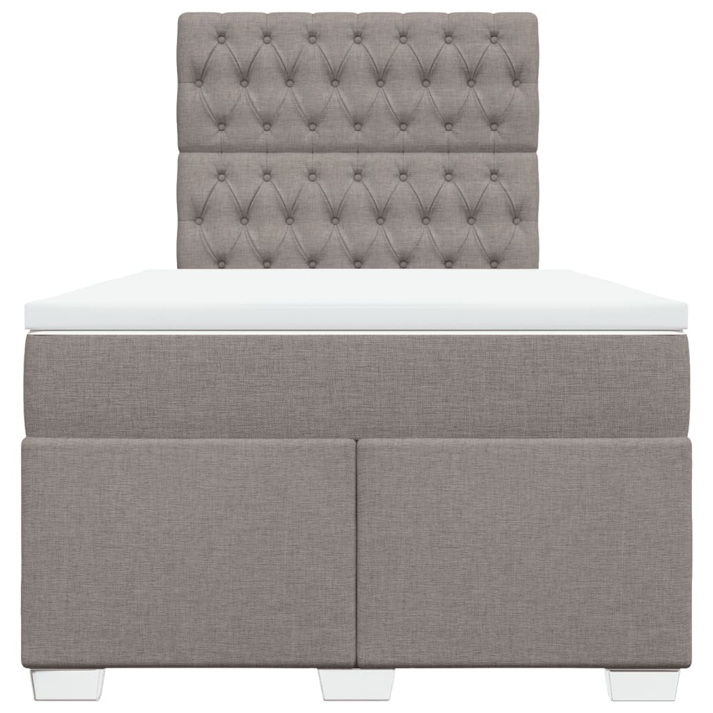 Boxspringbett mit Matratze Taupe 120x200 cm Stoff
