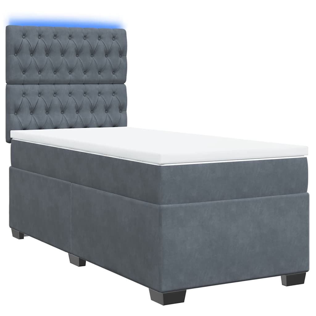Boxspringbett mit Matratze Dunkelgrau 100x200 cm Samt