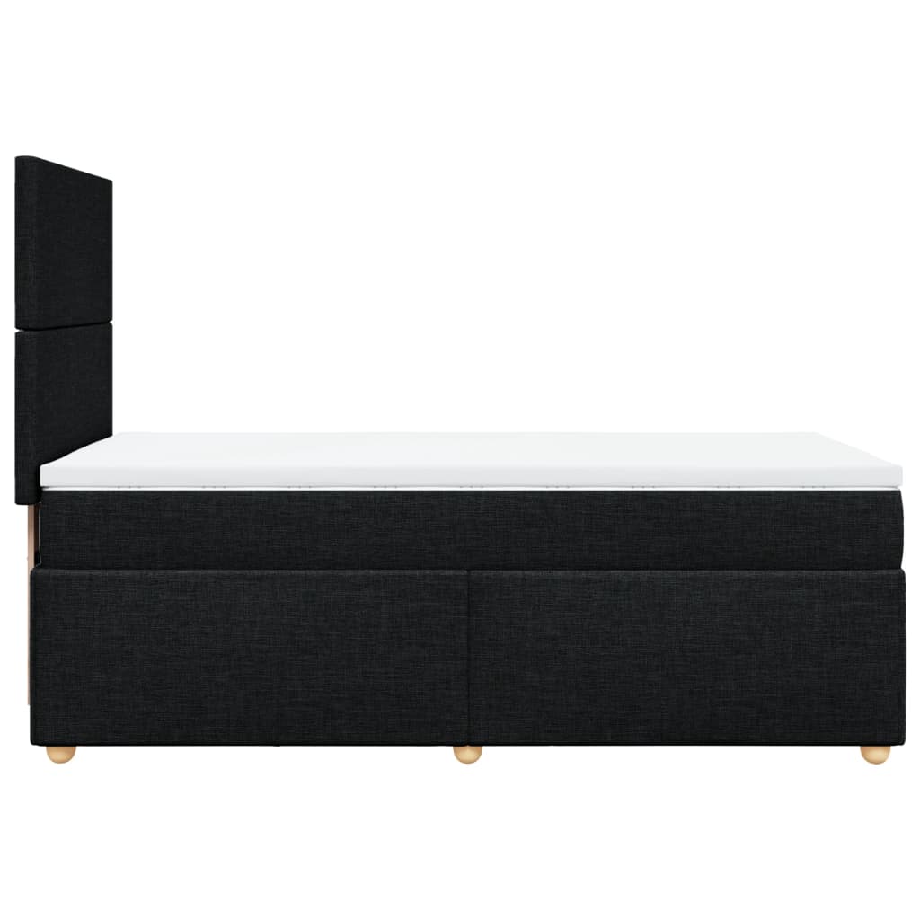 Lit à sommier tapissier avec matelas tissu noir 80x200 cm