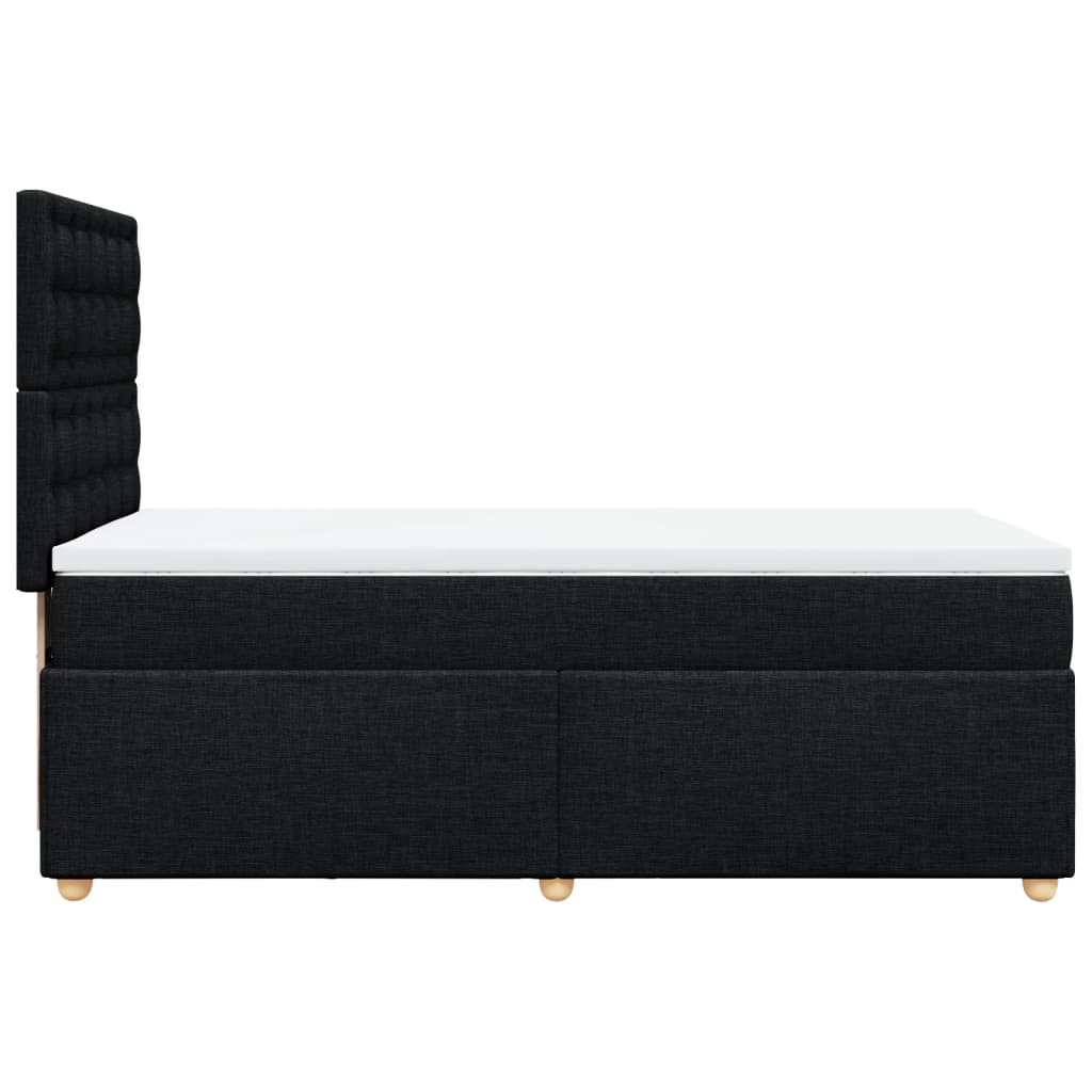 Lit à sommier tapissier avec matelas tissu noir 80x200 cm