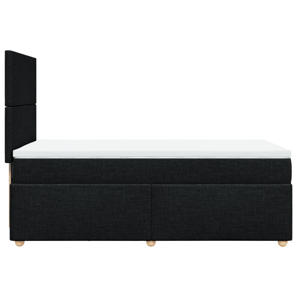 Lit sommier tapissier avec matelas tissu noir 90x190 cm