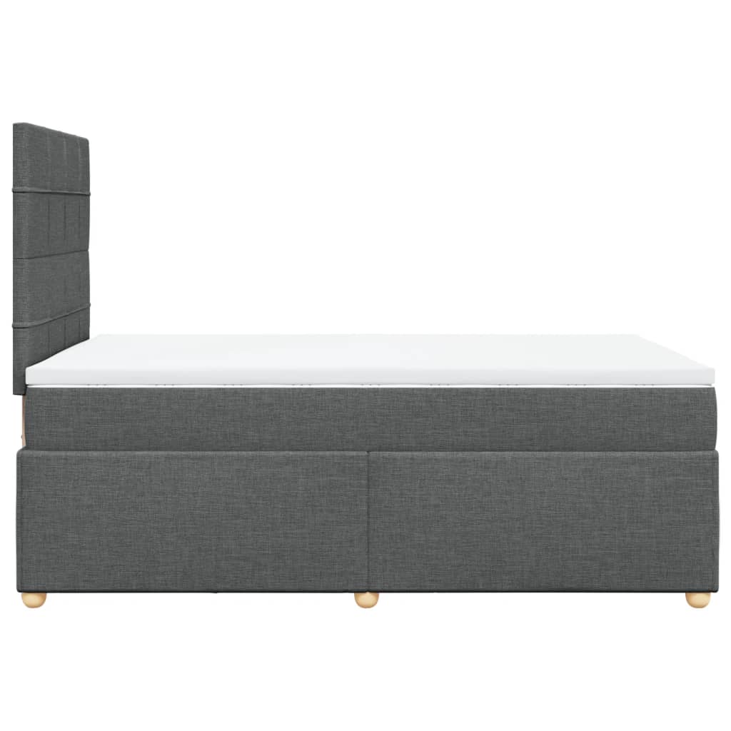 Lit à sommier tapissier avec matelas en tissu gris foncé 120x190 cm