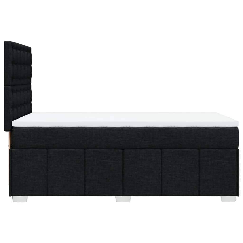 Lit sommier tapissier avec matelas tissu noir 90x190 cm