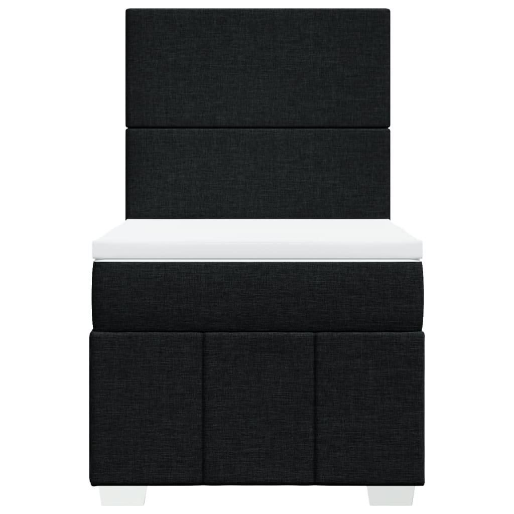 Boxspringbett mit Matratze Schwarz 100x200 cm Stoff