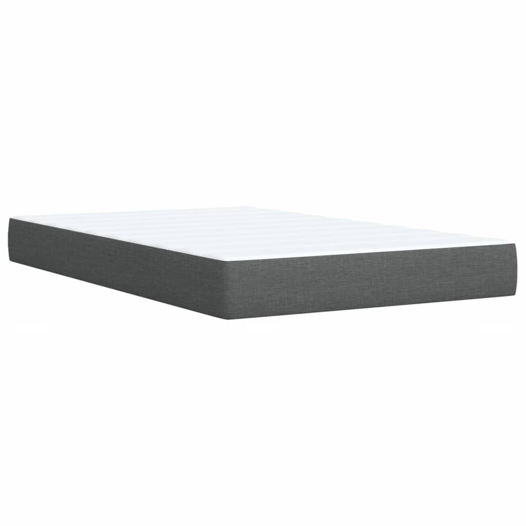 Lit à sommier tapissier avec matelas en tissu gris foncé 120x190 cm