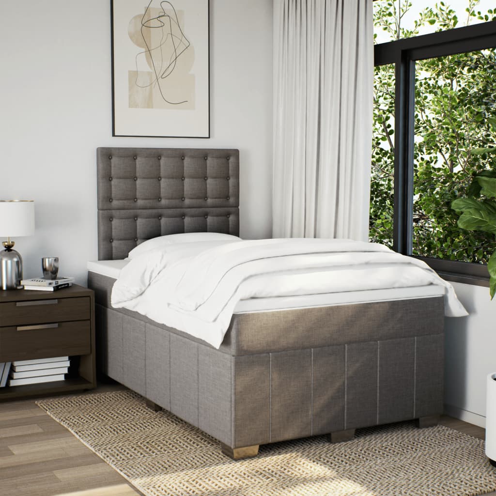 Boxspringbett mit Matratze Taupe 120x200 cm Stoff