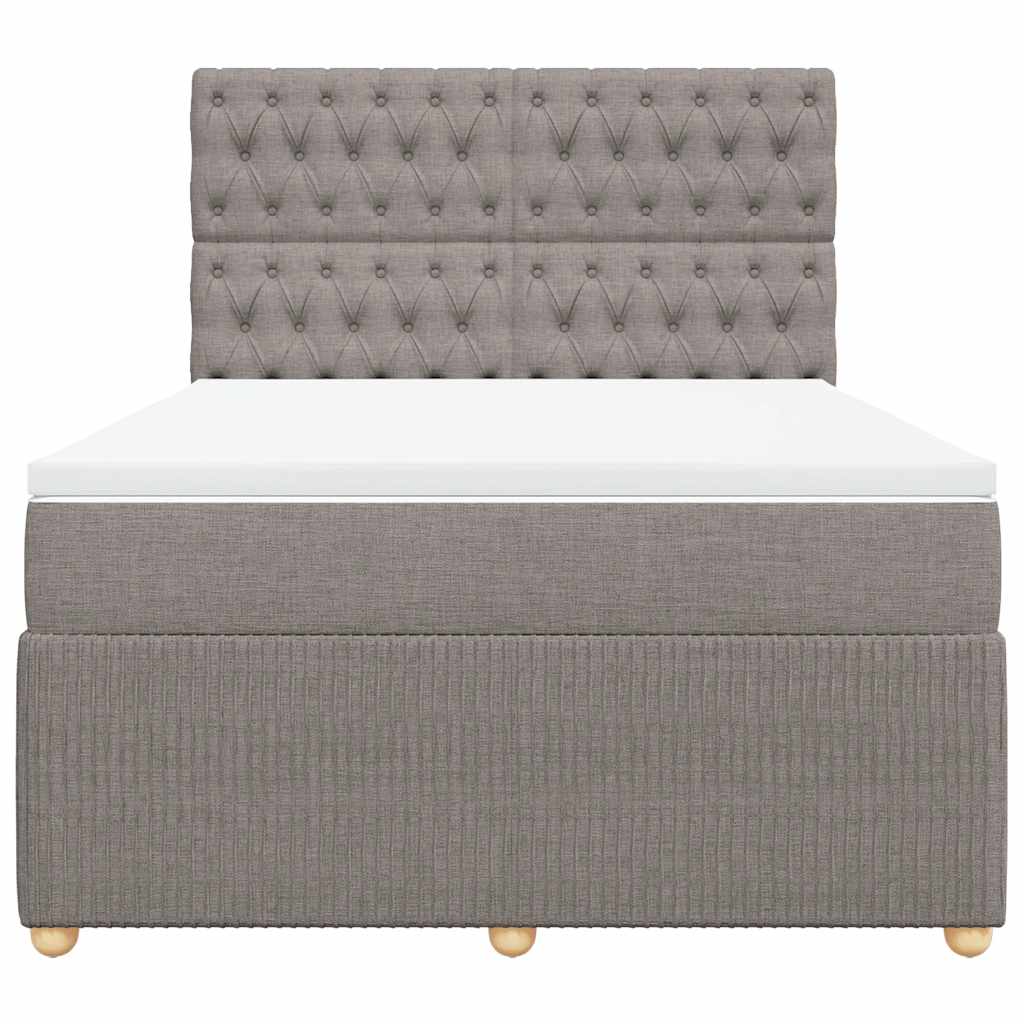 Boxspringbett mit Matratze Taupe 140x200 cm Stoff