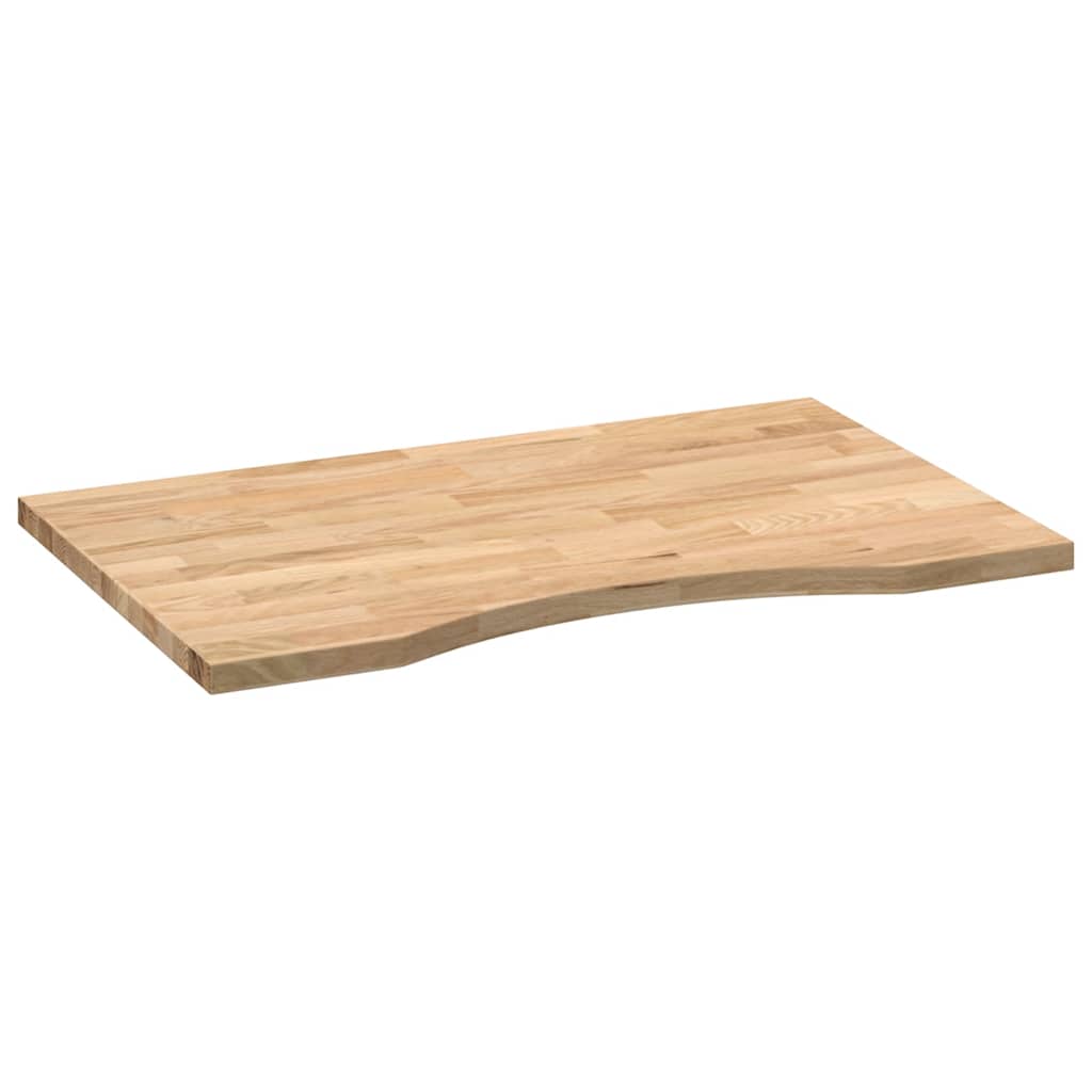 Plateau de bureau en chêne massif brut 80x50x2,5 cm