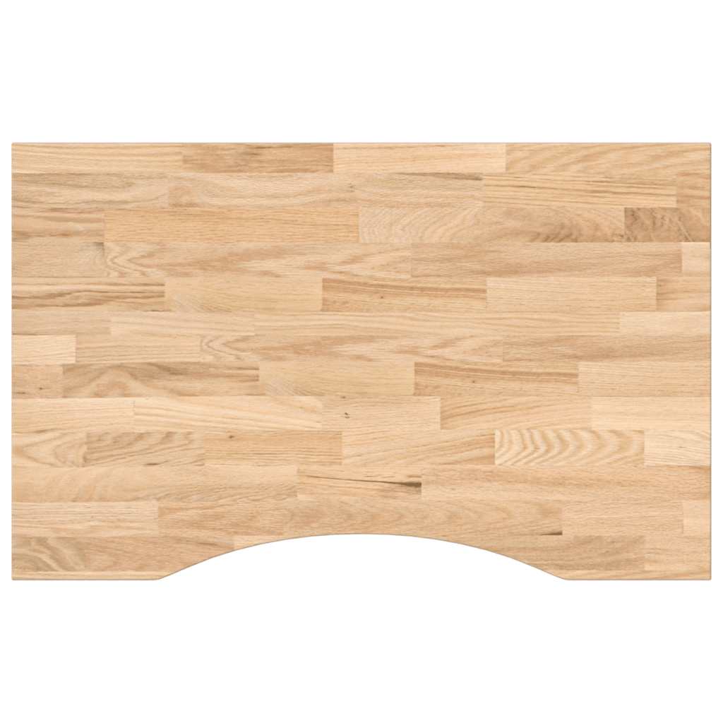 Plateau de bureau en chêne massif brut 80x60x2,5 cm