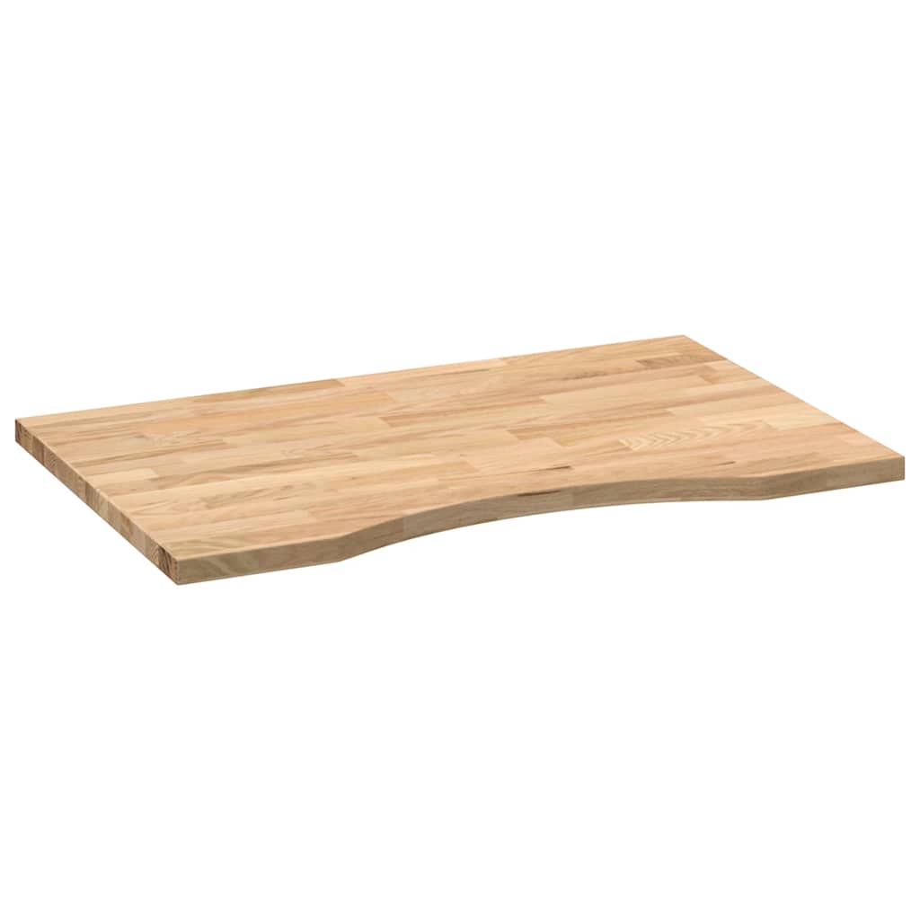 Plateau de bureau en chêne massif brut 80x60x2,5 cm