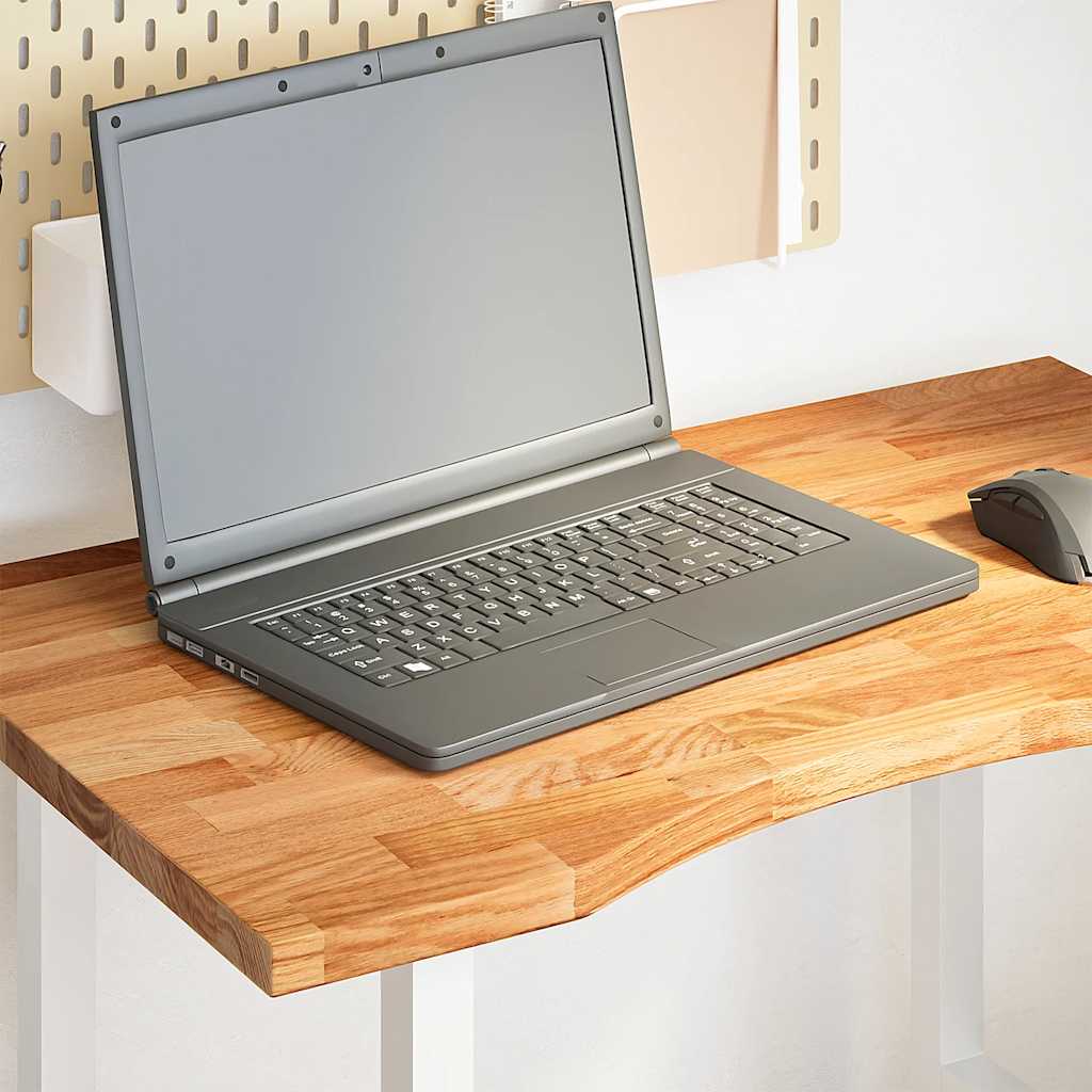 Desk top light brown 80x50x2.5 cm solid oak