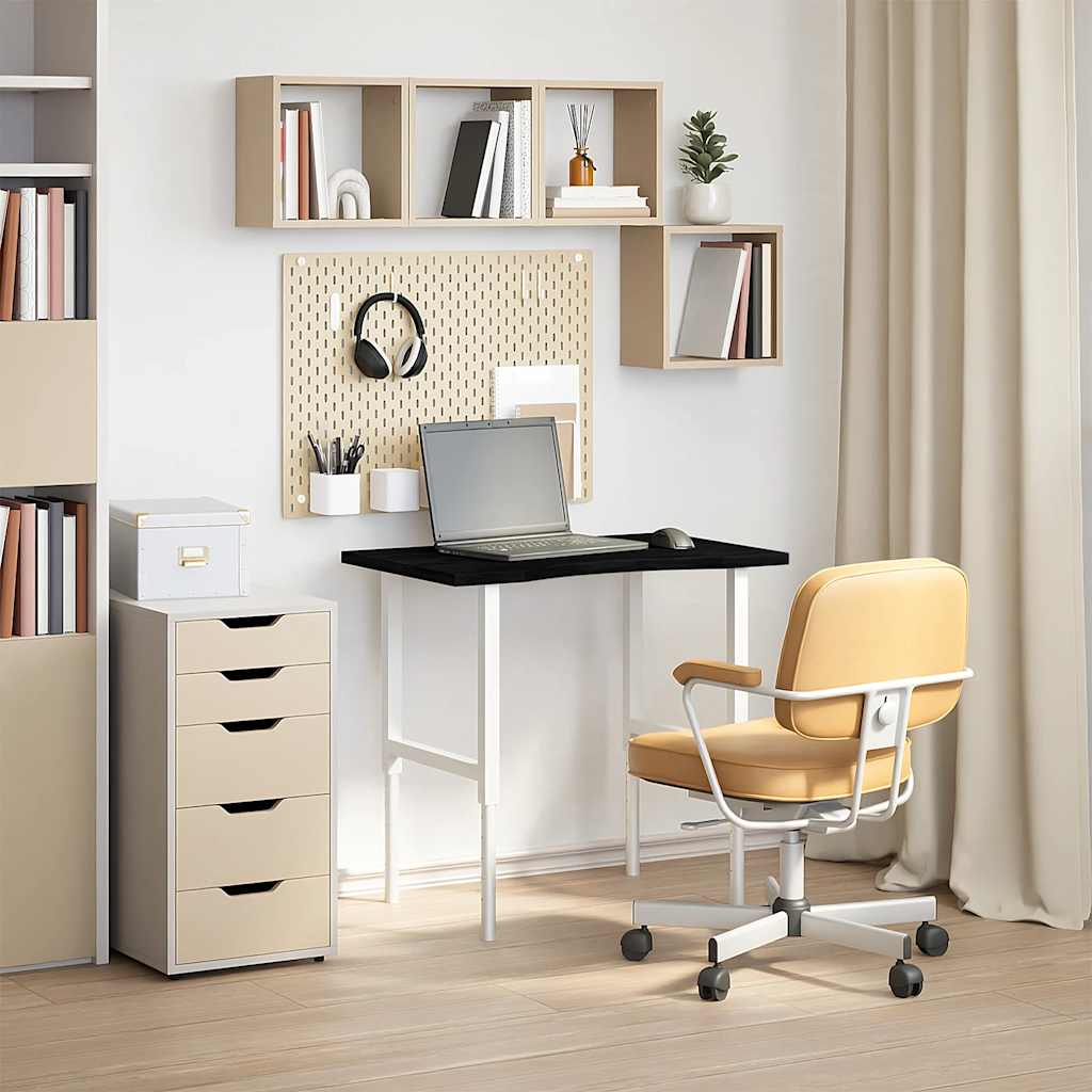 Desk top dark brown 80x50x2.5 cm solid oak