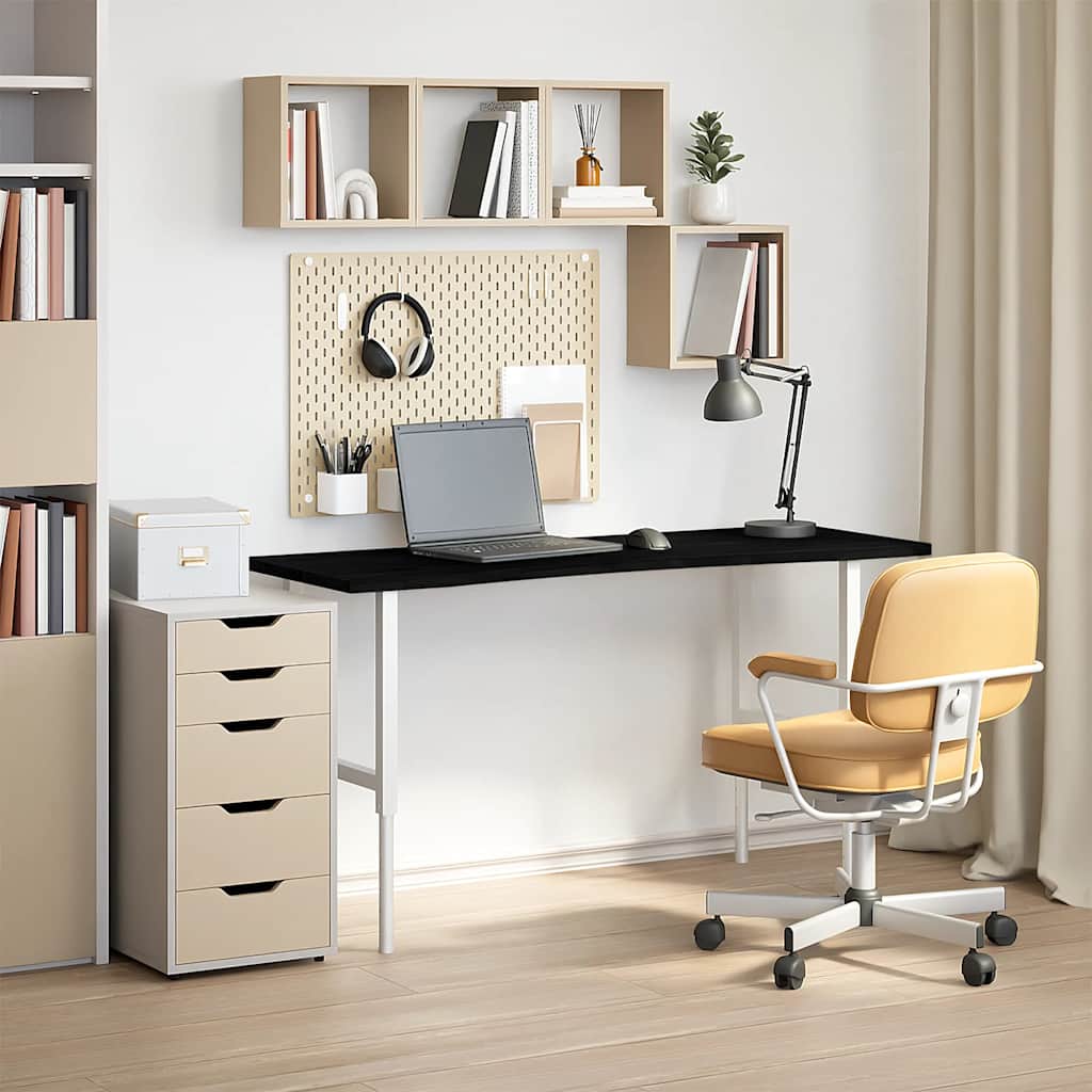 Desk top dark brown 140x50x2.5 cm solid oak