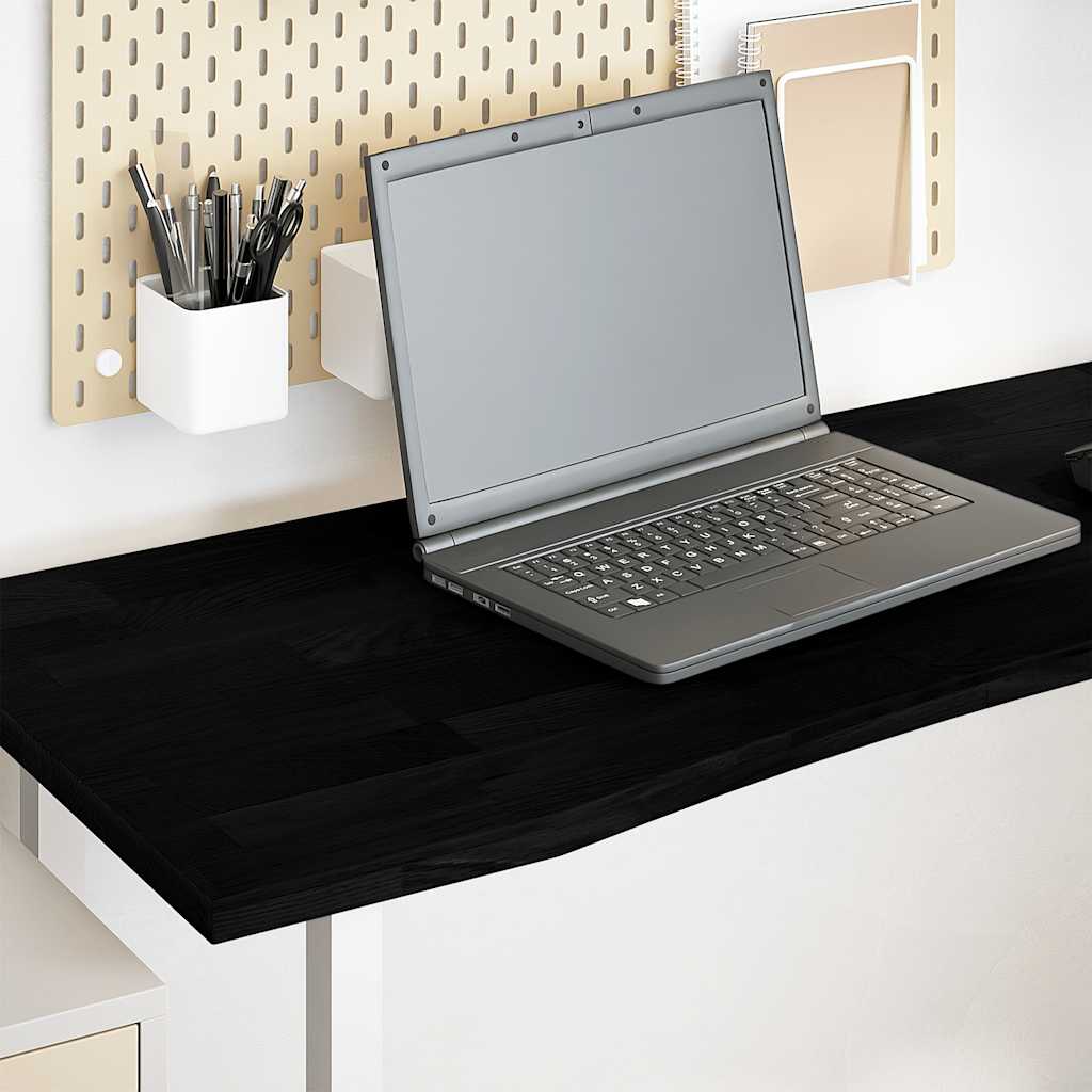 Desk top dark brown 140x50x2.5 cm solid oak