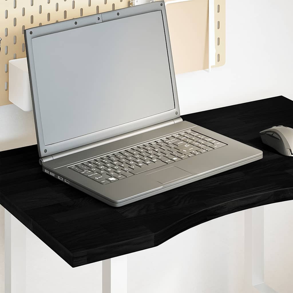 Desk top dark brown 80x60x2.5 cm solid oak