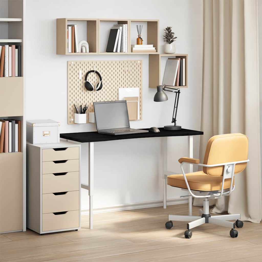 Desk top dark brown 120x60x2.5 cm solid oak