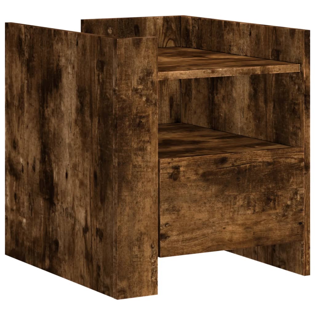 Bedside table smoked oak 45x50x50 cm wood material