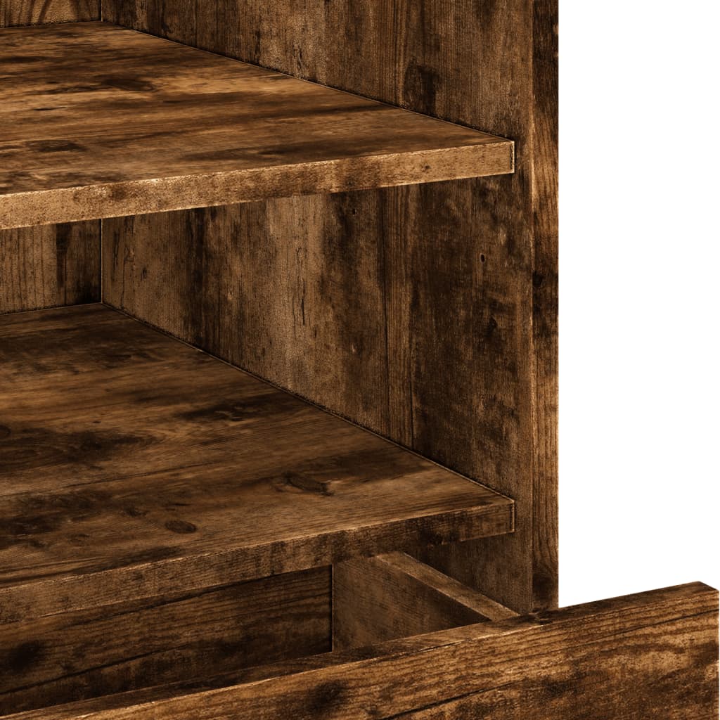Bedside table smoked oak 45x50x50 cm wood material