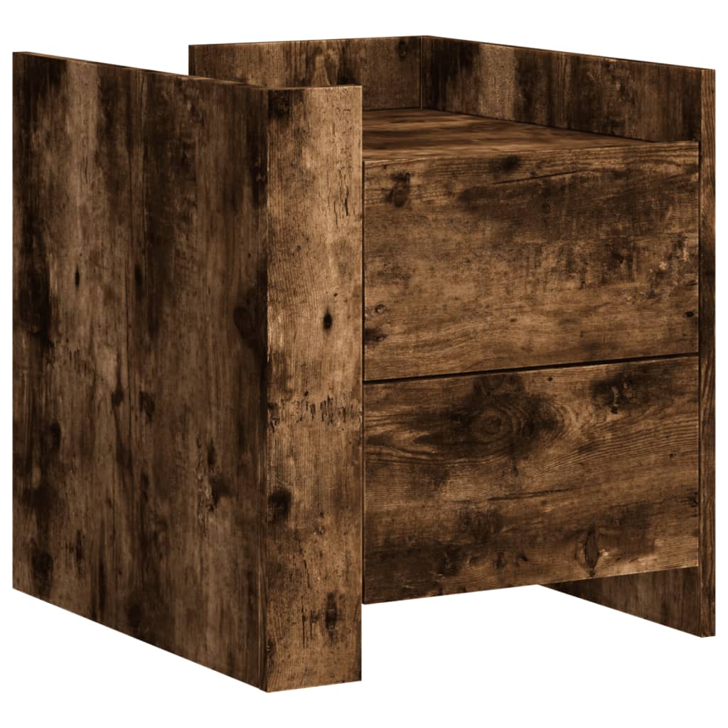 Bedside table smoked oak 45x50x50 cm wood material