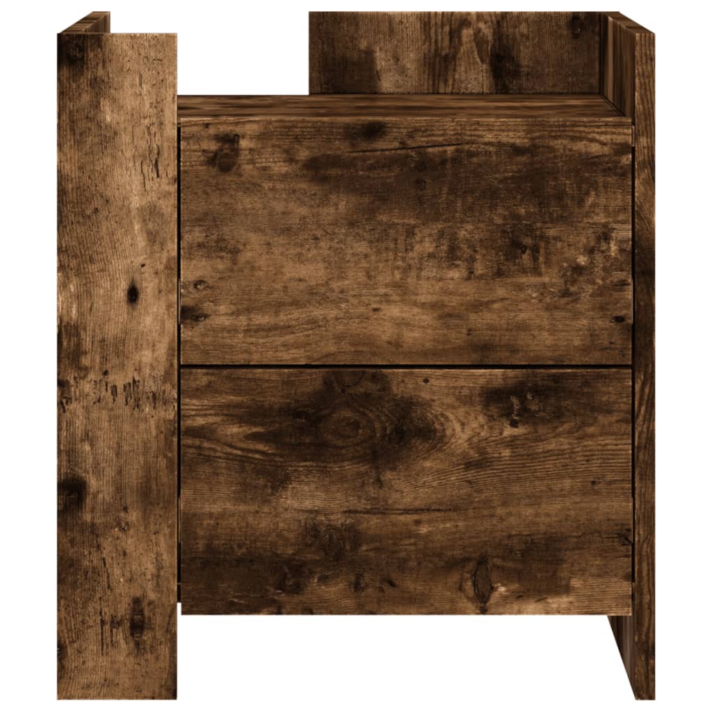 Bedside table smoked oak 45x50x50 cm wood material