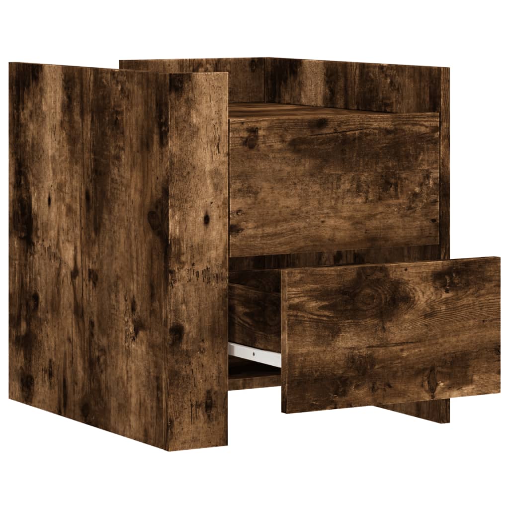 Bedside table smoked oak 45x50x50 cm wood material