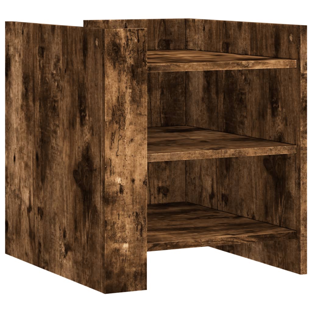 Bedside table smoked oak 45x50x50 cm wood material