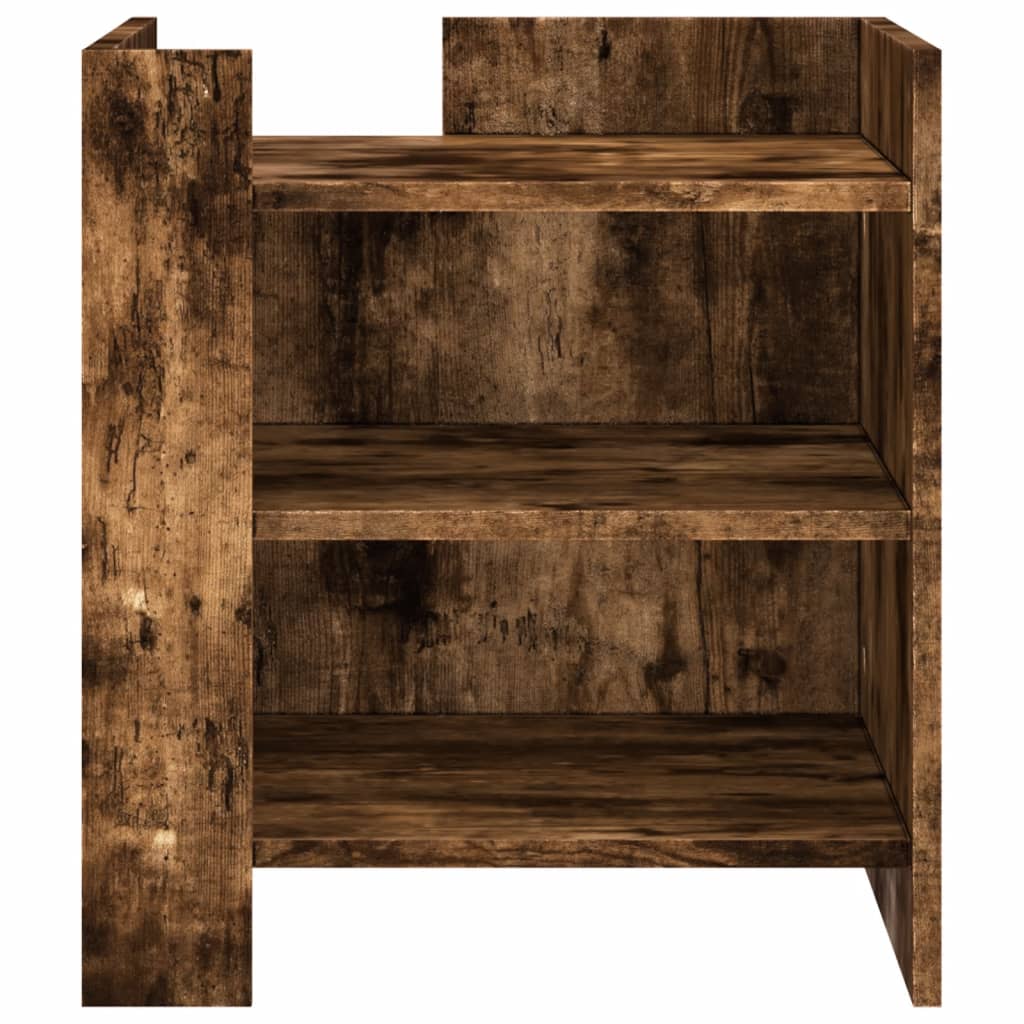 Bedside table smoked oak 45x50x50 cm wood material