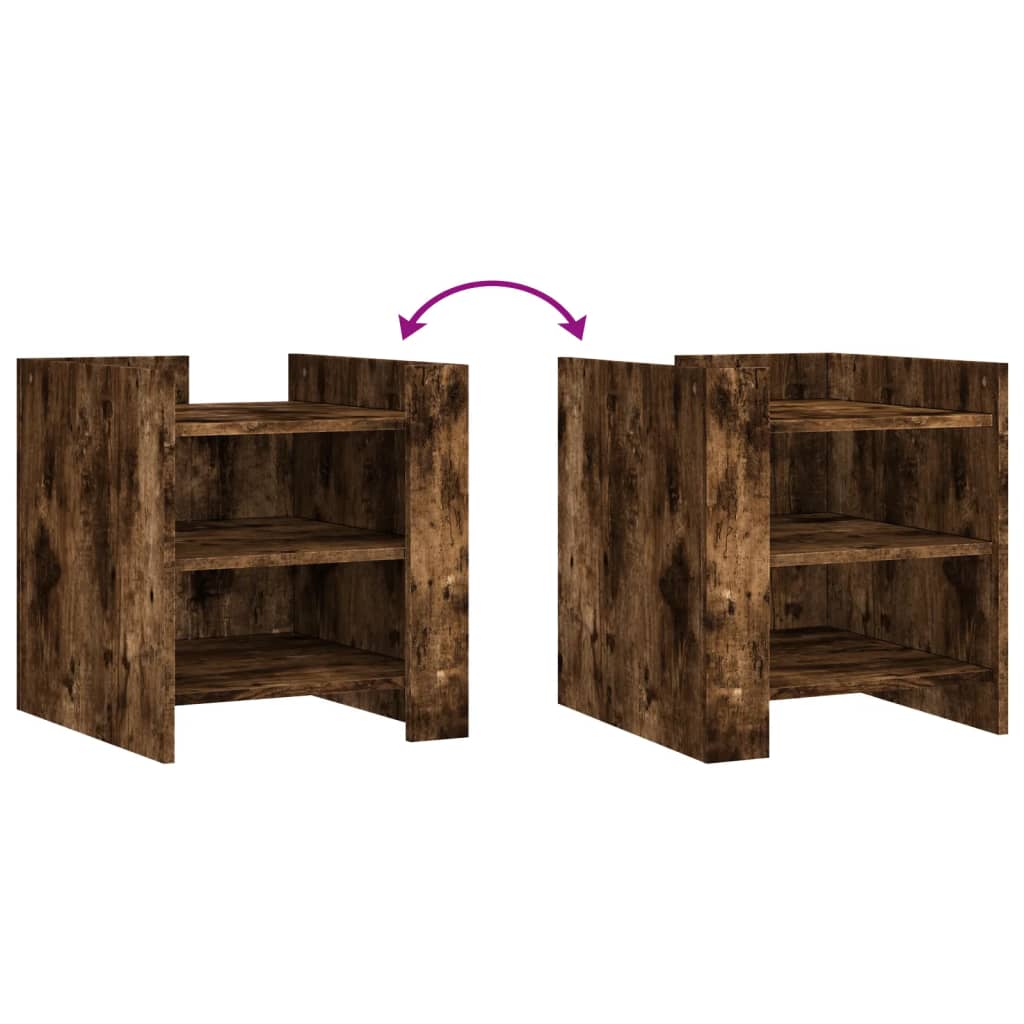 Bedside table smoked oak 45x50x50 cm wood material