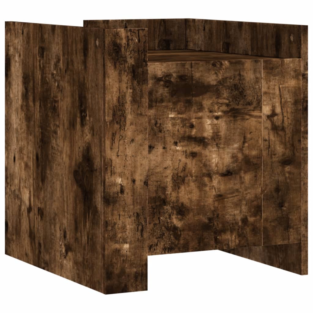 Bedside table smoked oak 45x50x50 cm wood material