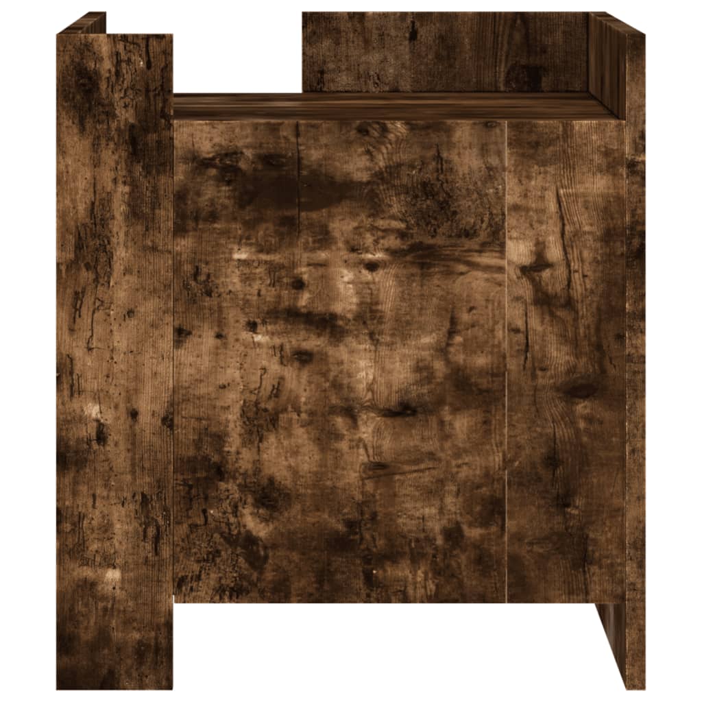 Bedside table smoked oak 45x50x50 cm wood material