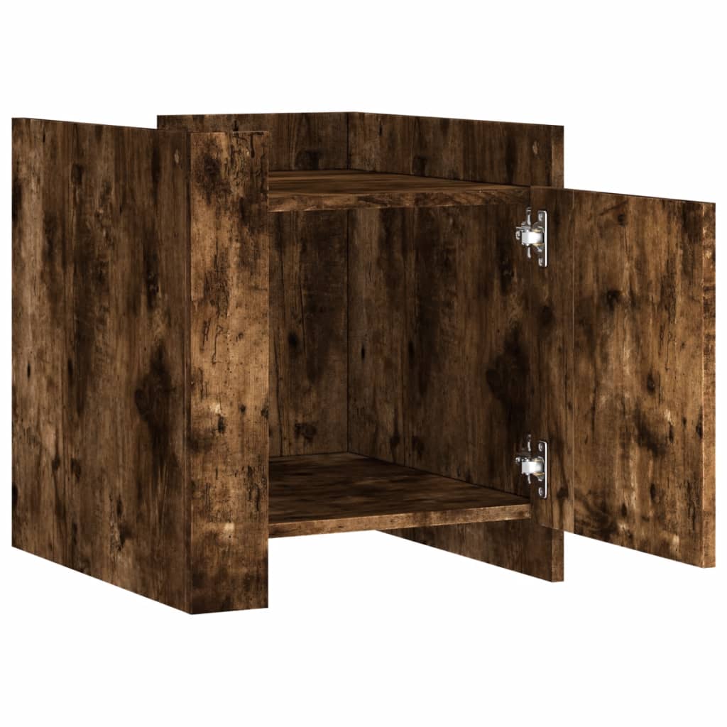 Bedside table smoked oak 45x50x50 cm wood material