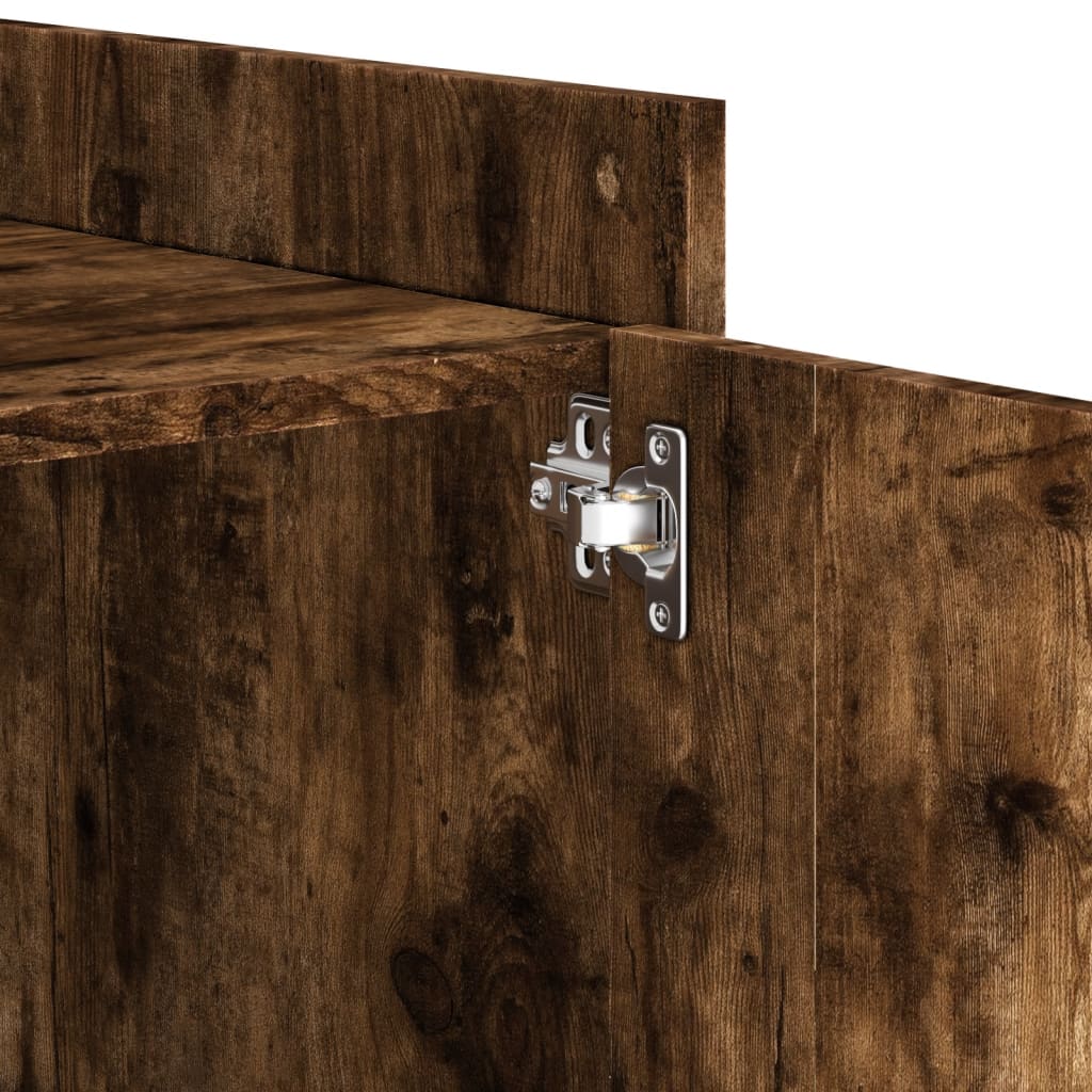 Bedside table smoked oak 45x50x50 cm wood material