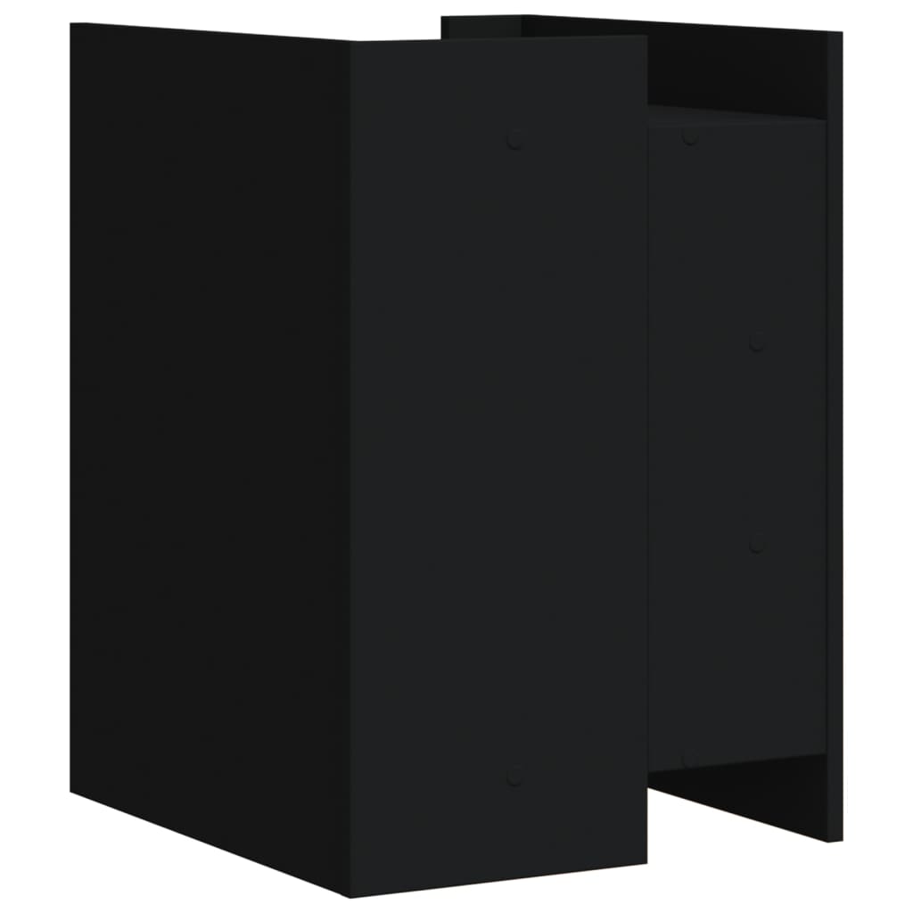 Bedside Table Black 45x50x65 cm Wood Material