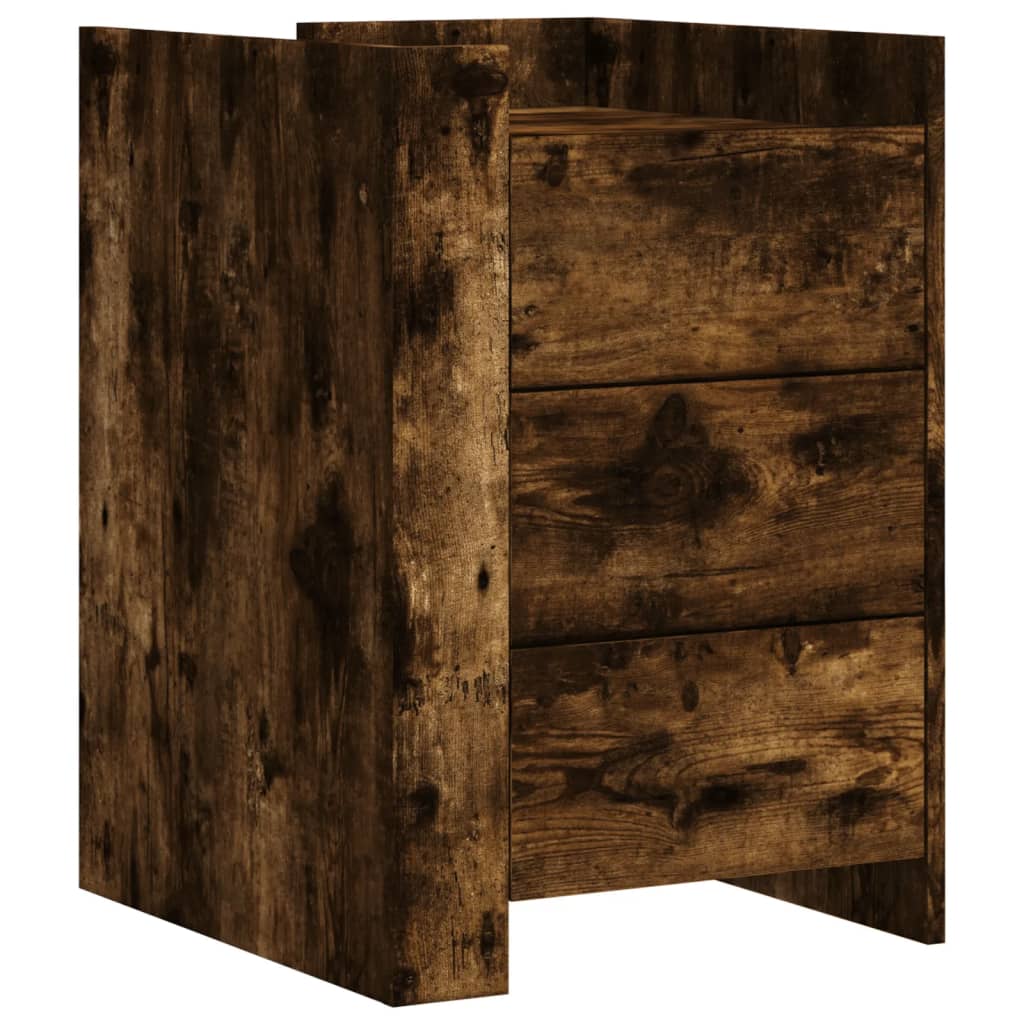 Bedside table smoked oak 45x50x65 cm wood material