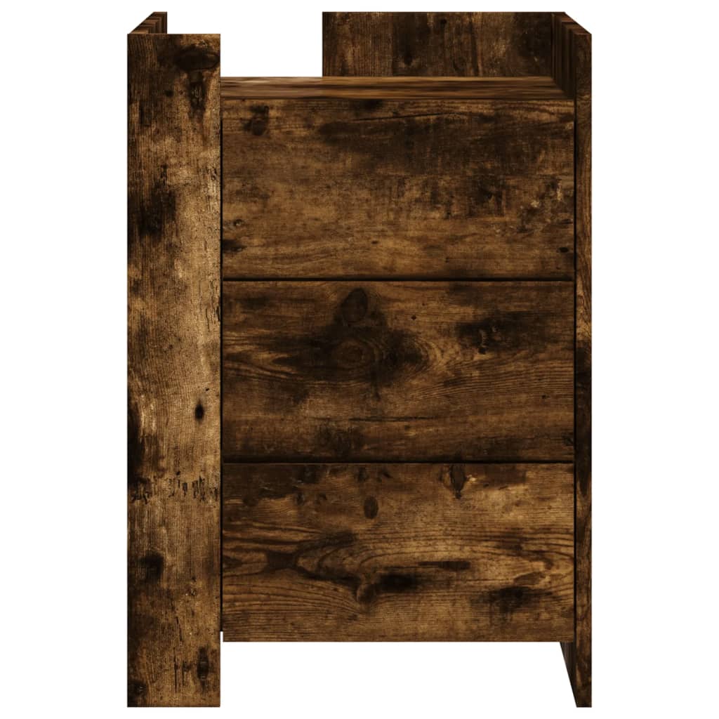 Bedside table smoked oak 45x50x65 cm wood material