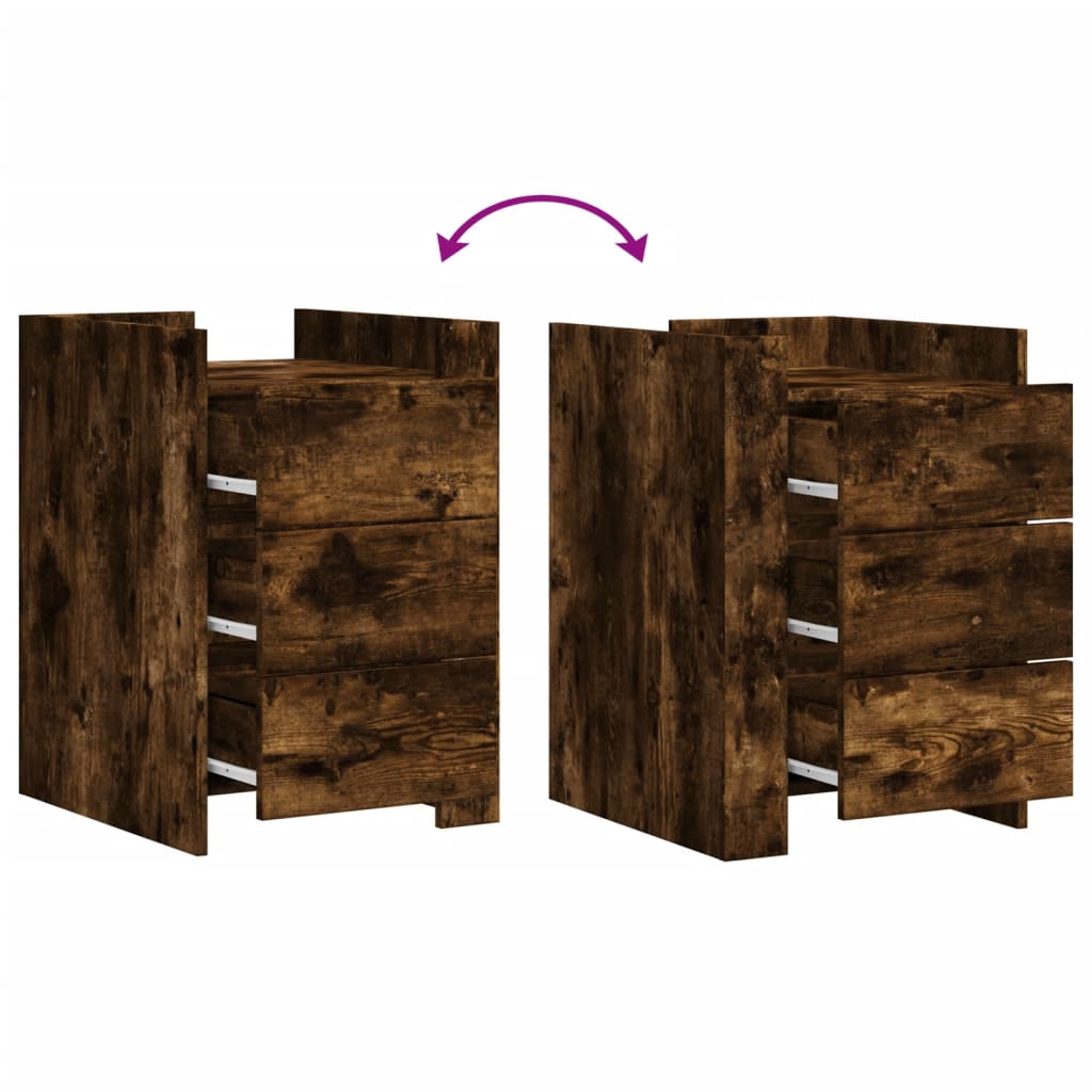 Bedside table smoked oak 45x50x65 cm wood material
