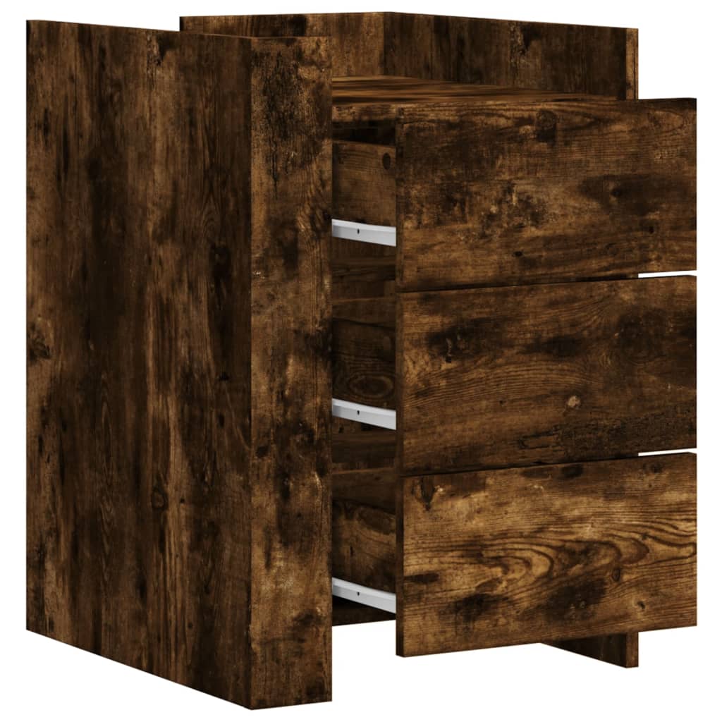 Bedside table smoked oak 45x50x65 cm wood material