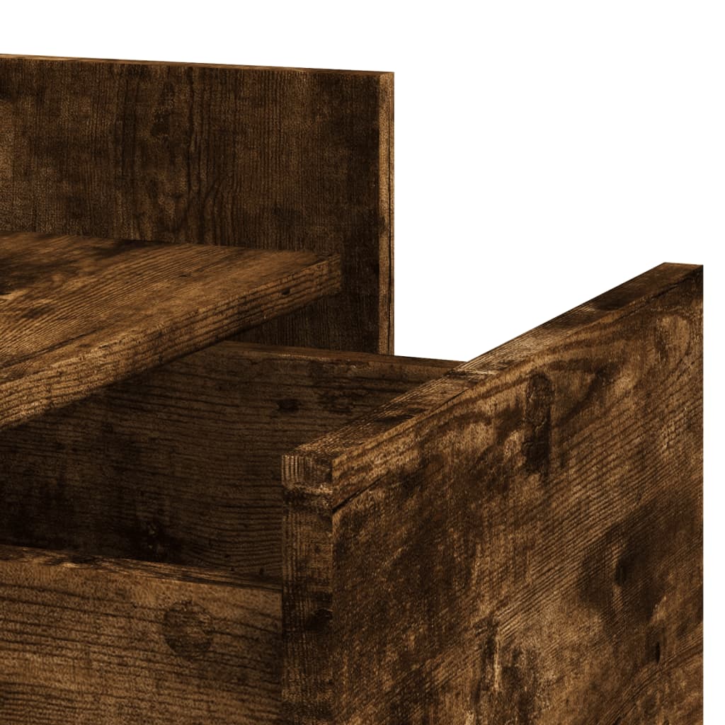 Bedside table smoked oak 45x50x65 cm wood material
