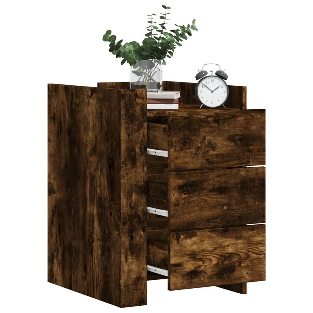 Bedside table smoked oak 45x50x65 cm wood material