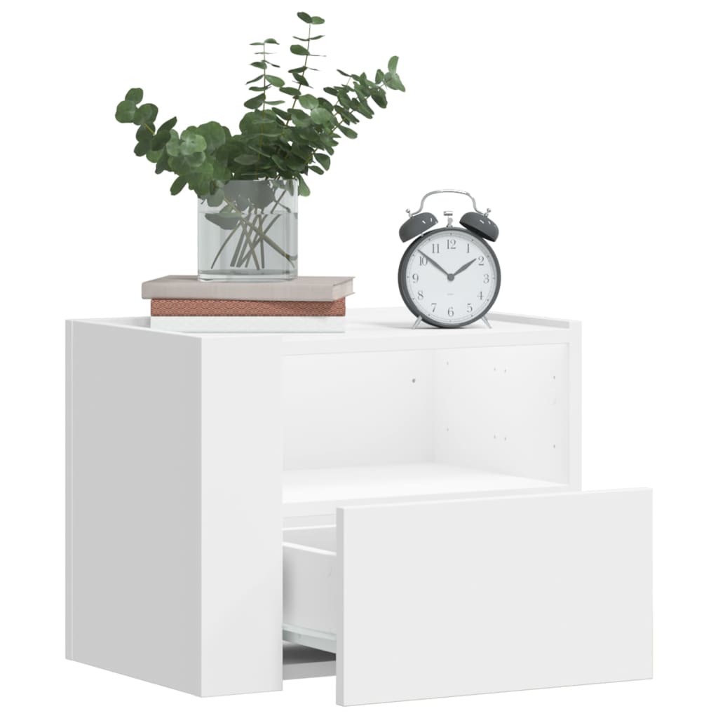 Wall Bedside Table White 45x30x35 cm