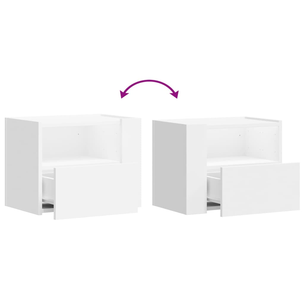 Wall Bedside Table White 45x30x35 cm