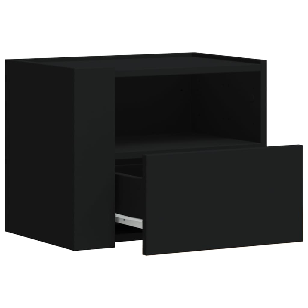 Wall Bedside Table Black 45x30x35 cm