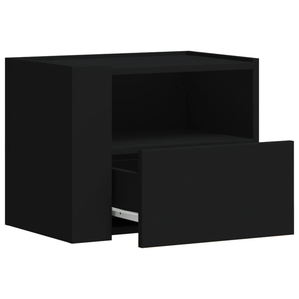 Wall Bedside Tables 2 pcs. Black 45x30x35 cm