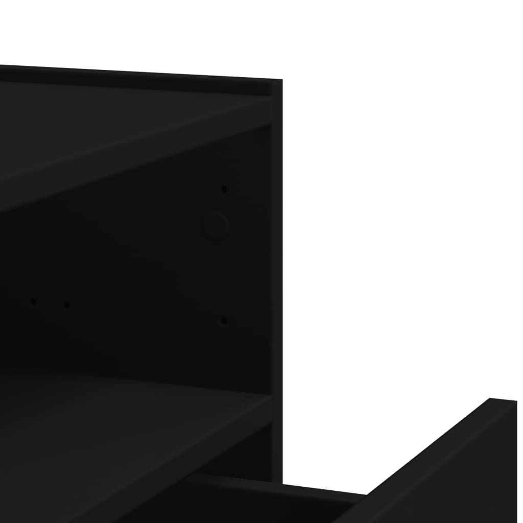 Wall Bedside Tables 2 pcs. Black 45x30x35 cm