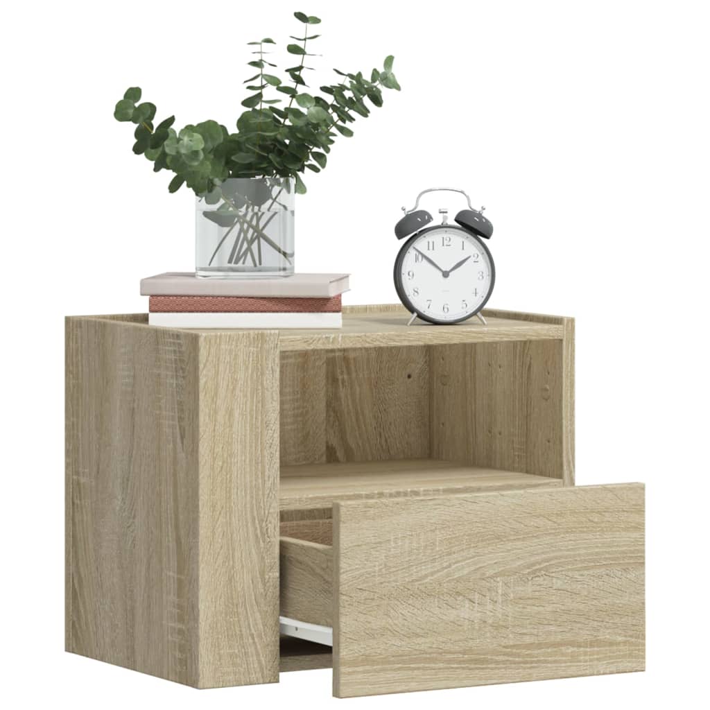 Wall-mounted bedside table Sonoma oak 45x30x35 cm