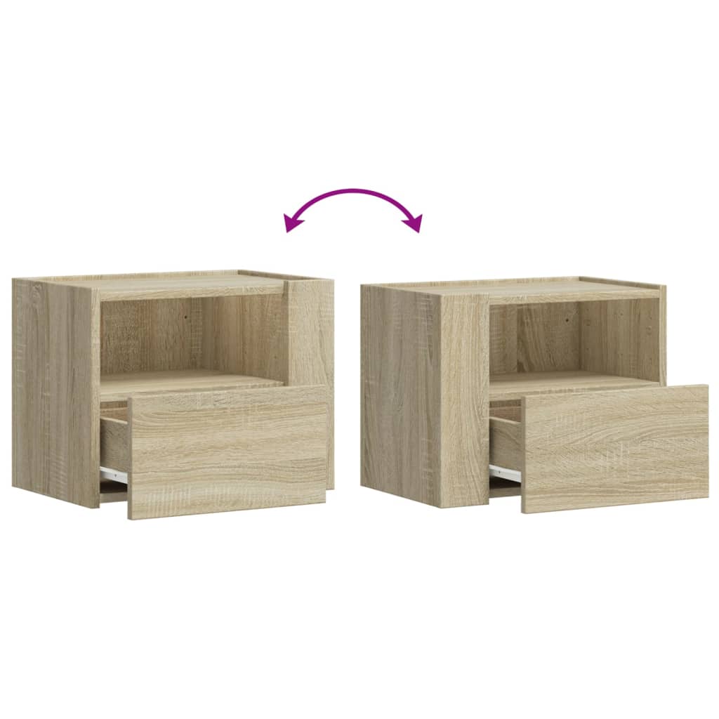 Wall-mounted bedside table Sonoma oak 45x30x35 cm