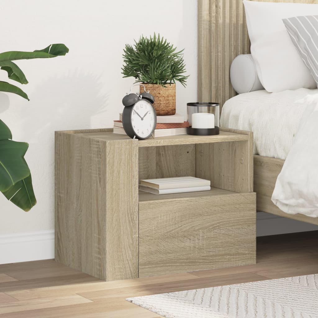 Wall-mounted bedside table Sonoma oak 45x30x35 cm