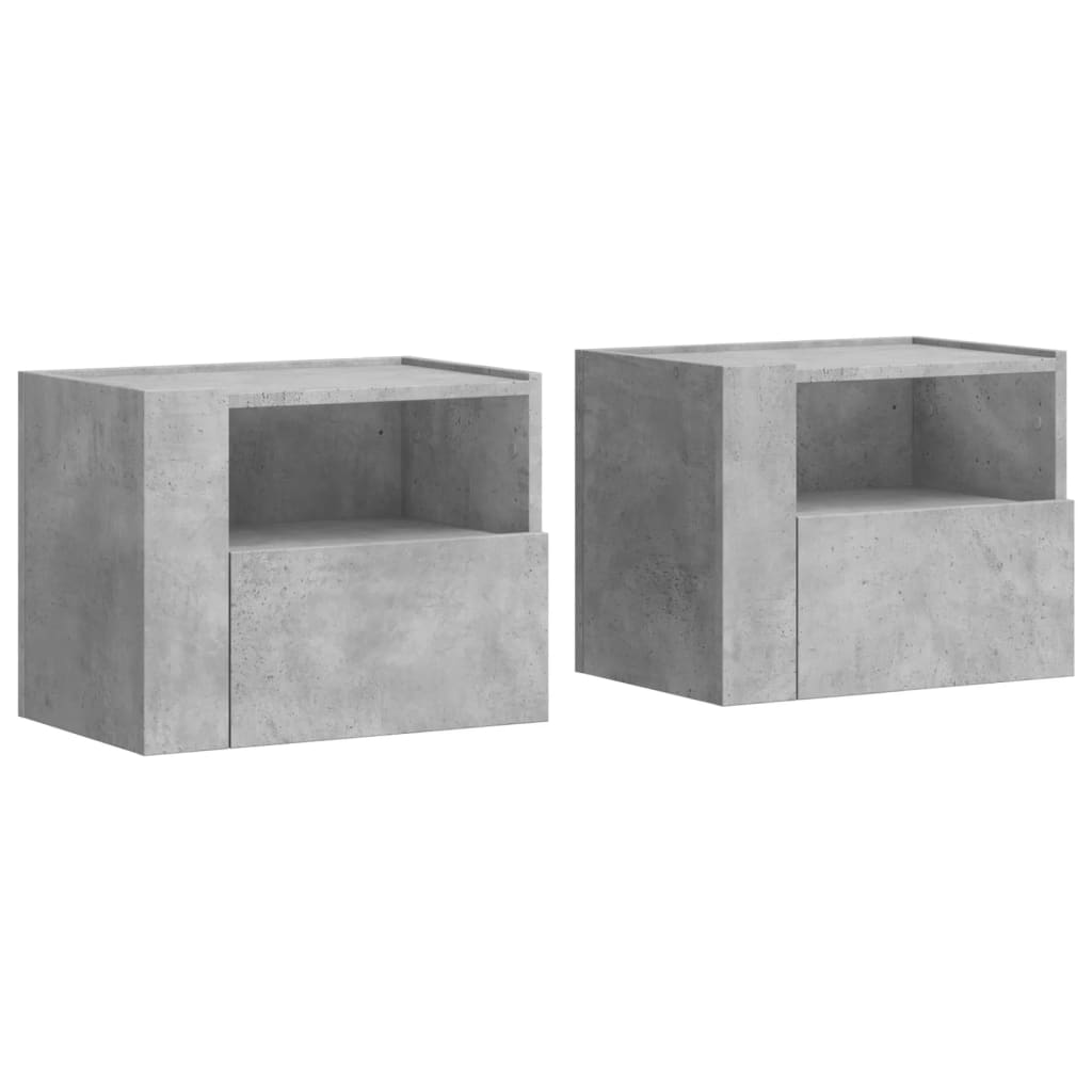 Wall-mounted bedside tables 2 pcs. Concrete grey 45x30x35 cm