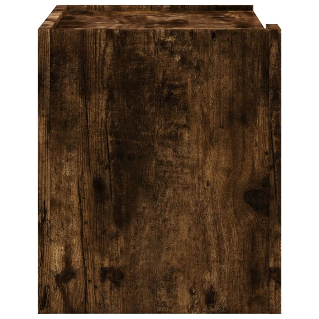 Wall-mounted bedside table smoked oak 45x30x35 cm